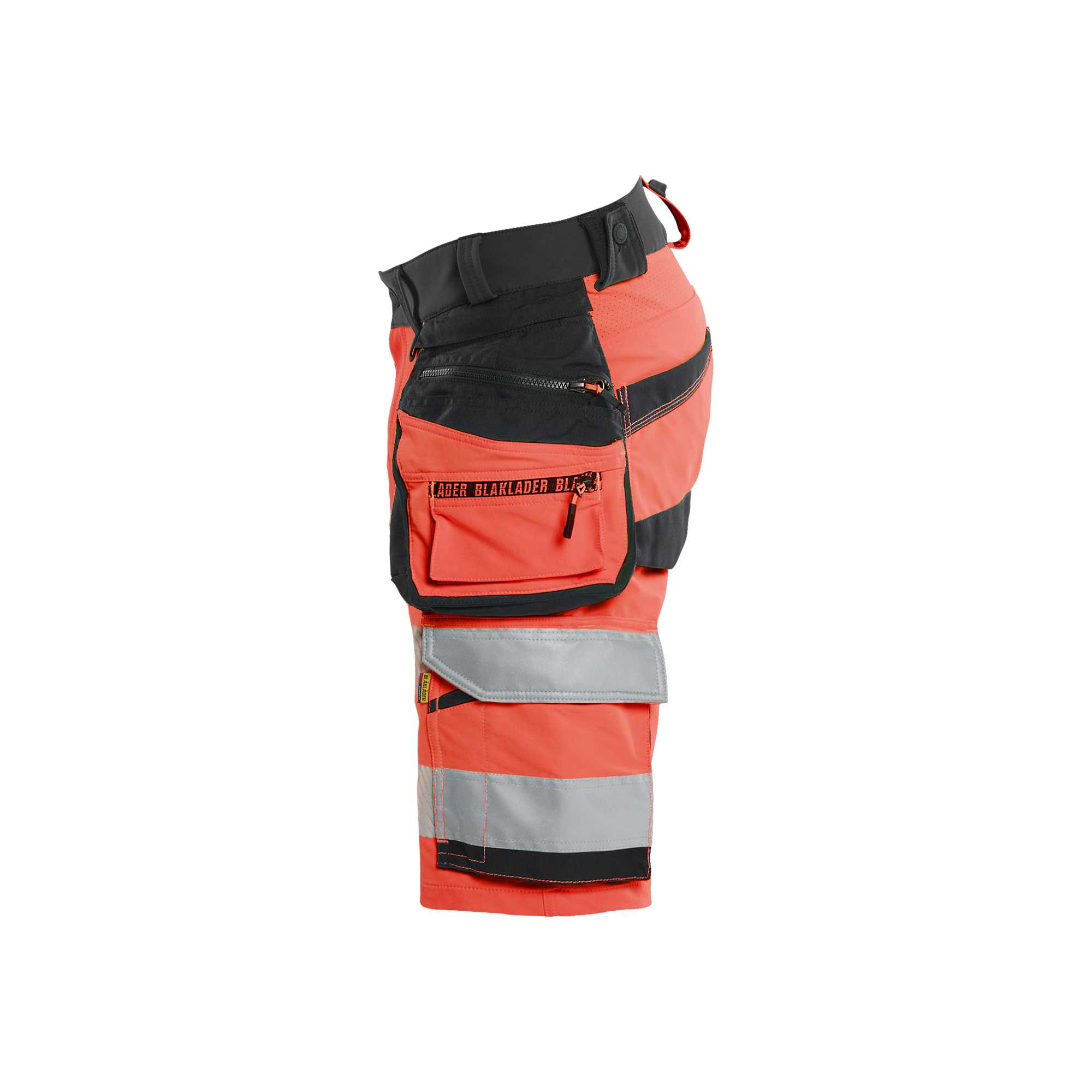 BLAKLADER 11201648 Hi Vis shorts 4 way stretch Hi Vis Reflective Work Shorts Men - double weave